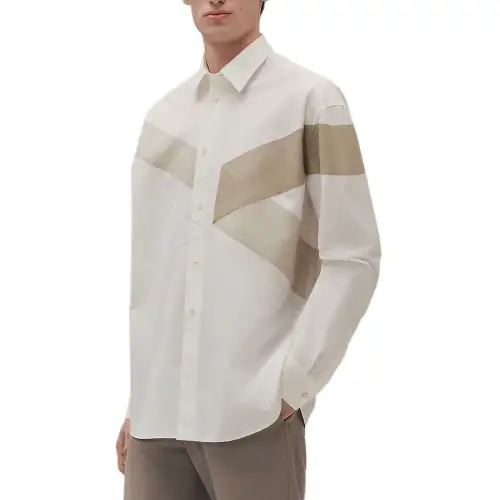 HERMES Shirts Men's White Lapel Moderate Other