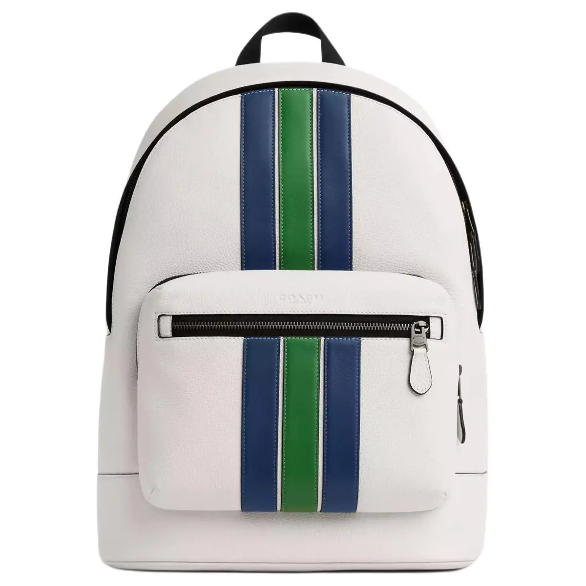 COACH West Cow Leather Backpack Large Men's Chalk White & Mixed Color