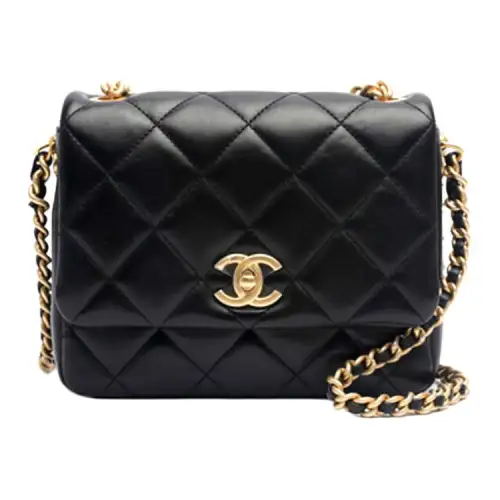 CHANEL Lambskin Flap Bag, Coin Purse, Shoulder Bag, Crossbody Bag Women's Black