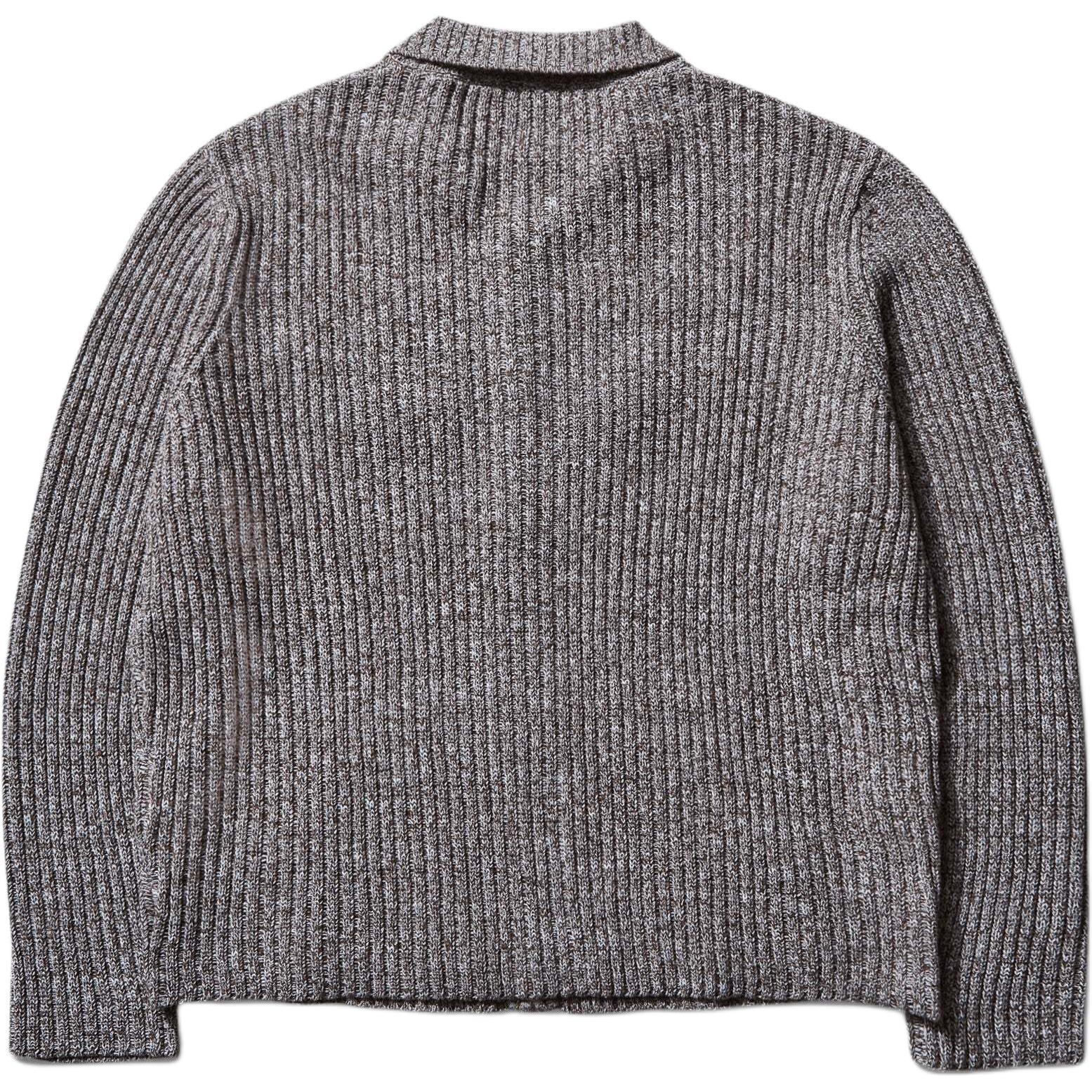 Мужское худи Brain Dead Knitted Zip Polo (коричневое мульти) — фото 2