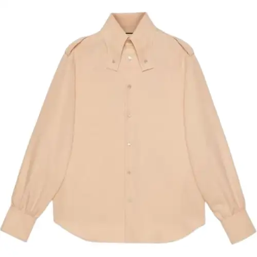 GUCCI Shirts Men's Pink Lapel Moderate Other