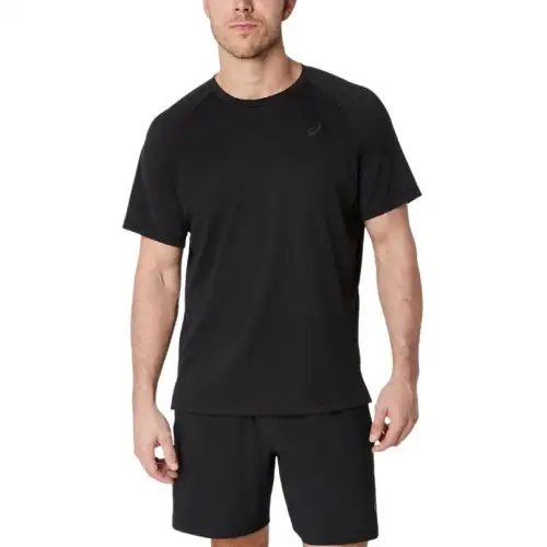 ASICS T Shirts Unisex Black Crew Neck