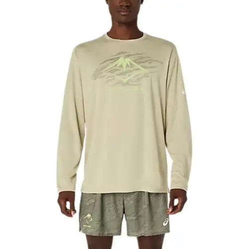 ASICS T Shirts Men's Khaki Crew Neck