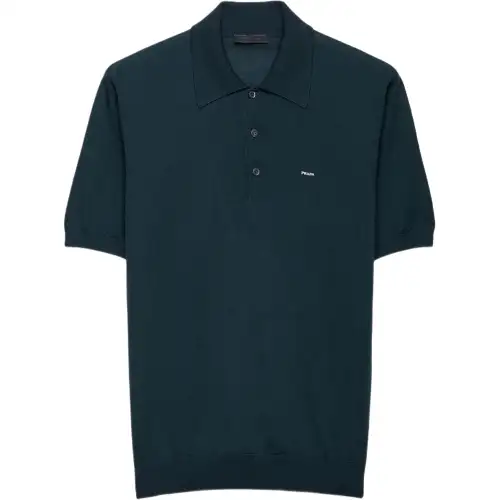 Prada embroidered wool polo shirt
