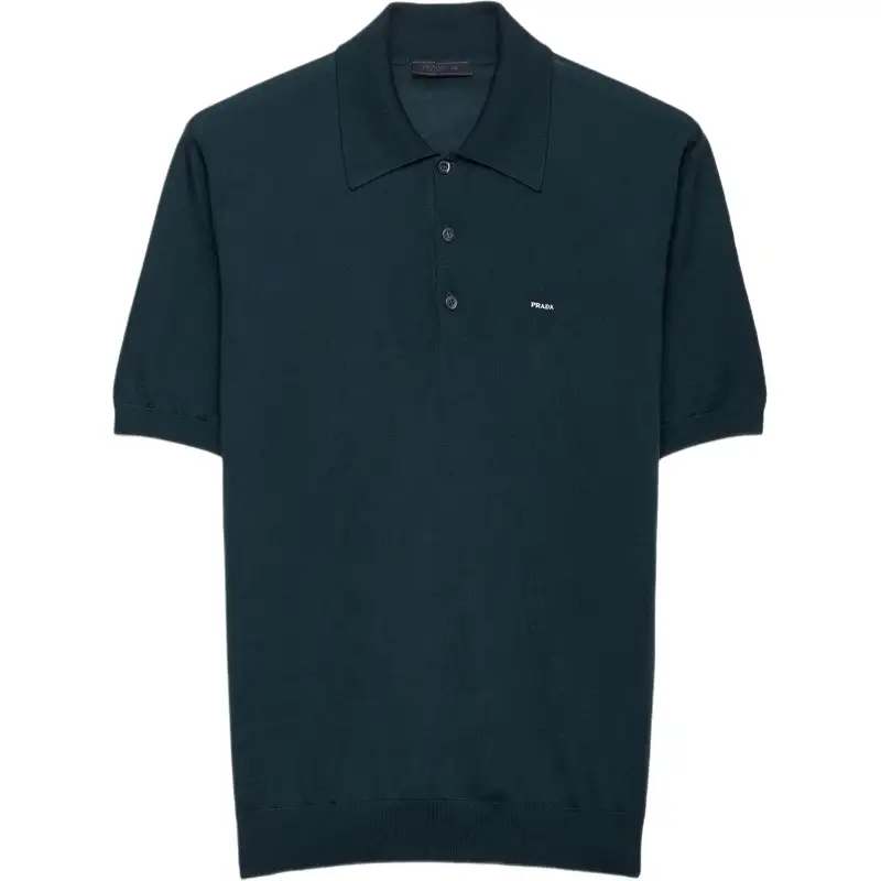 Prada embroidered wool polo shirt
