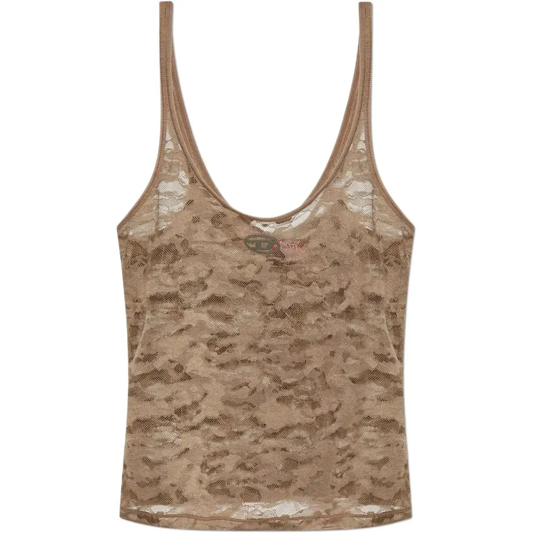 DIESEL Logo Plaque Lace Top