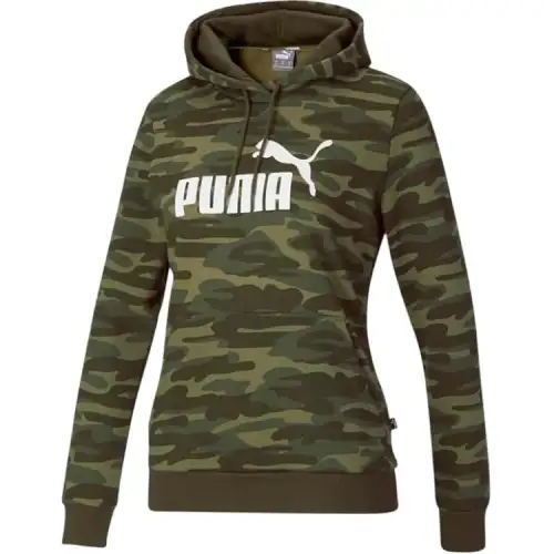 PUMA Sweatshirts Women's Green Hooded Moderate