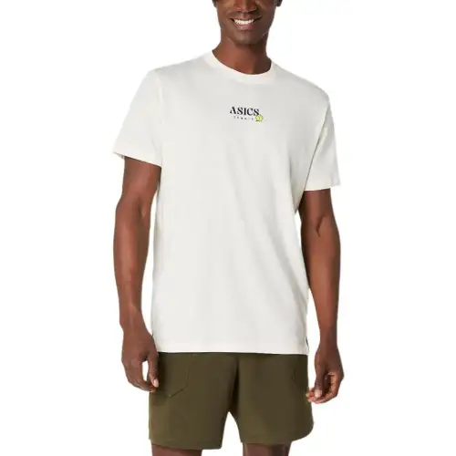 ASICS T Shirts Men's White Crew Neck