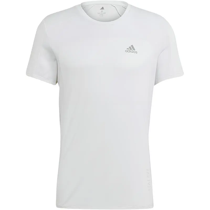 Adidas T-Shirts Men's White Crew Neck Moderate Straight Fit