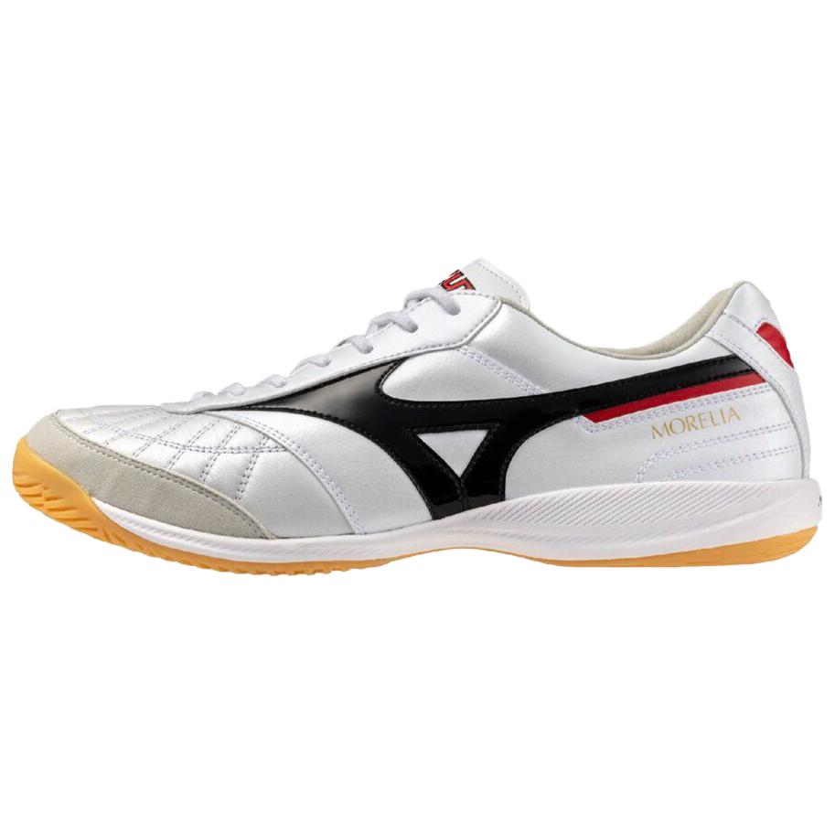 Mizuno MORELIA SALA Abrasion Resistant Lightweight Wear resistant And Lightweight Soccer Shoes Unisex White Black