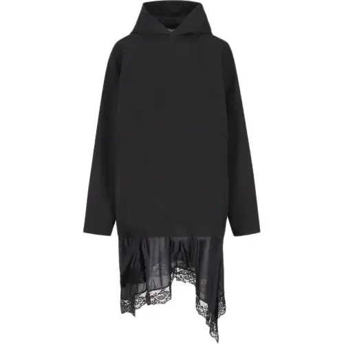 Balenciaga Lace Detailed Hooded Dress