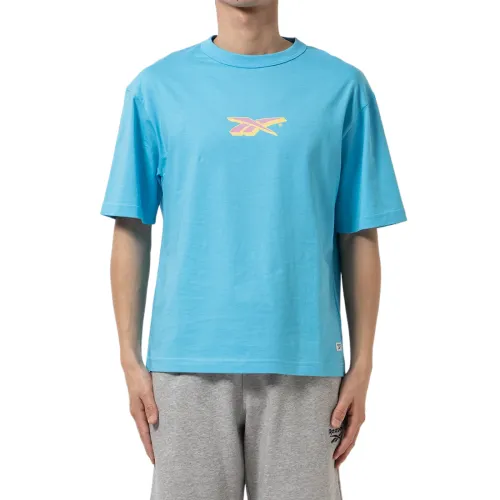 Reebok T Shirts Unisex Blue Crew Neck