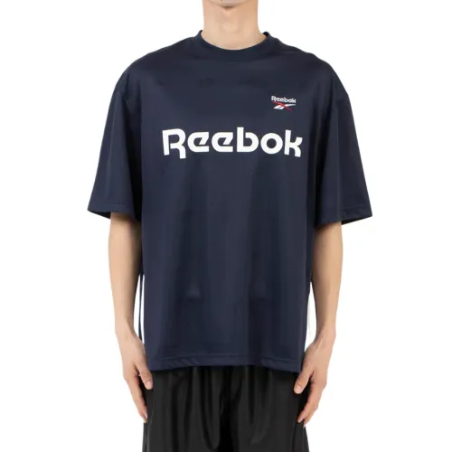 Reebok T Shirts Unisex Black Crew Neck Moderate