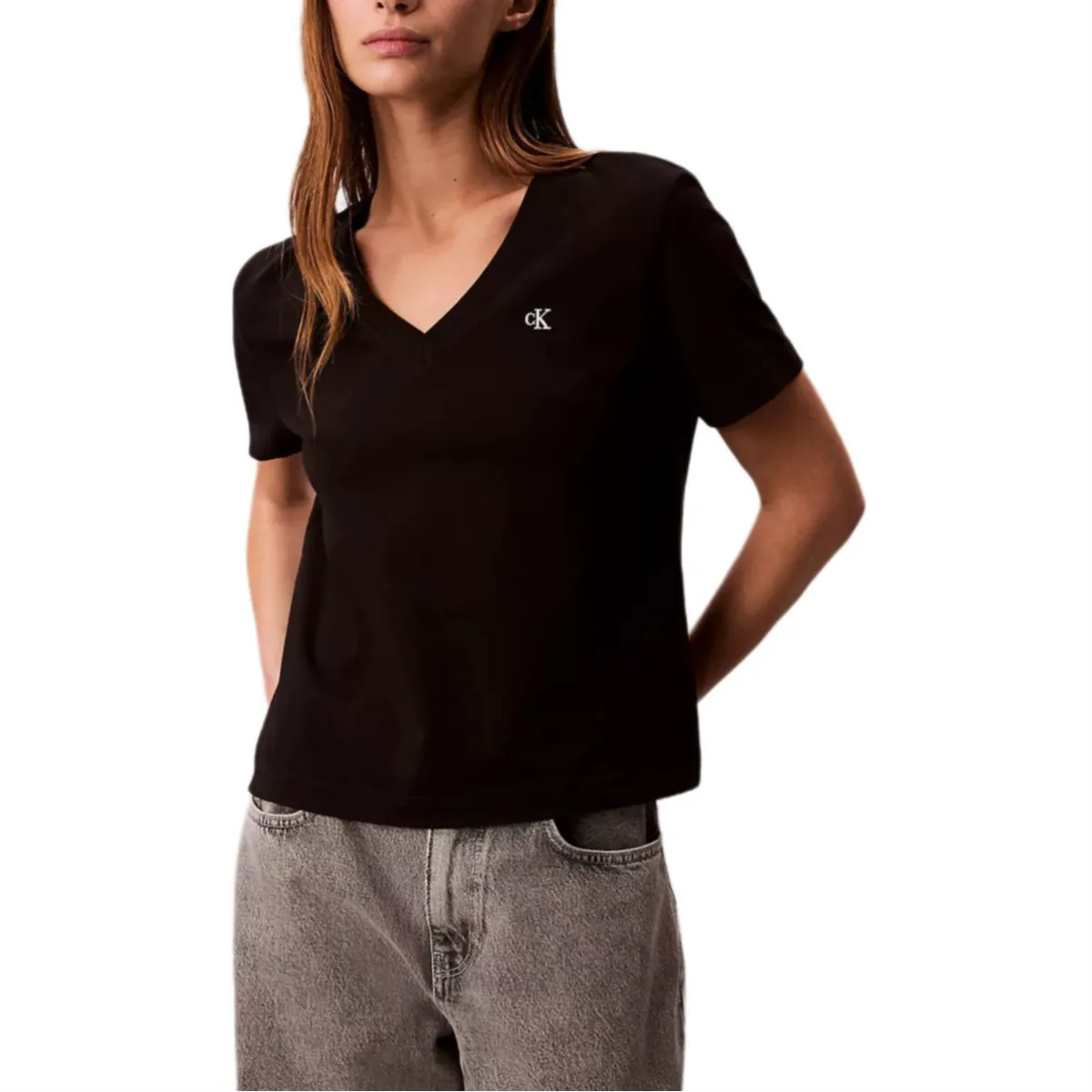 Calvin Klein T-Shirts Women's Black Crew Neck