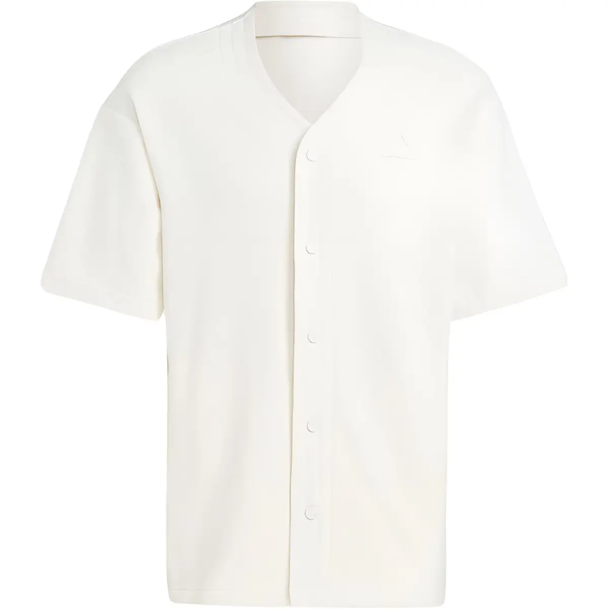 Adidas Lounge Piqué Terry Baseball Shirt Men's White