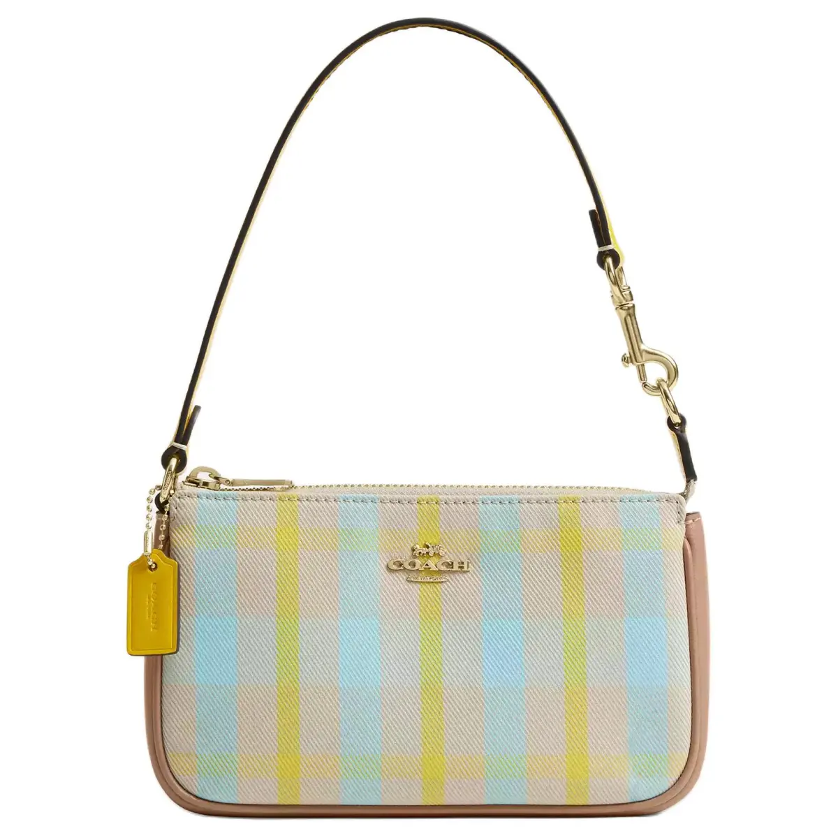COACH Nolita Recycled Polyester One Shoulder Handbag Small Women's Blue & Yellow