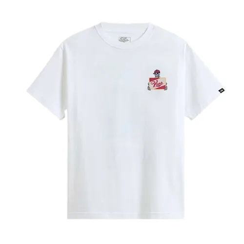 Vans T Shirts Men's White Crew Neck Moderate Straight Fit