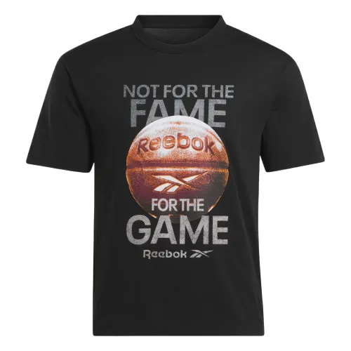 Reebok T Shirts Men's Black Crew Neck Moderate