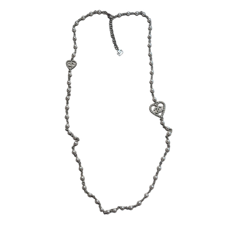 Женское ожерелье Chanel (серебристое)