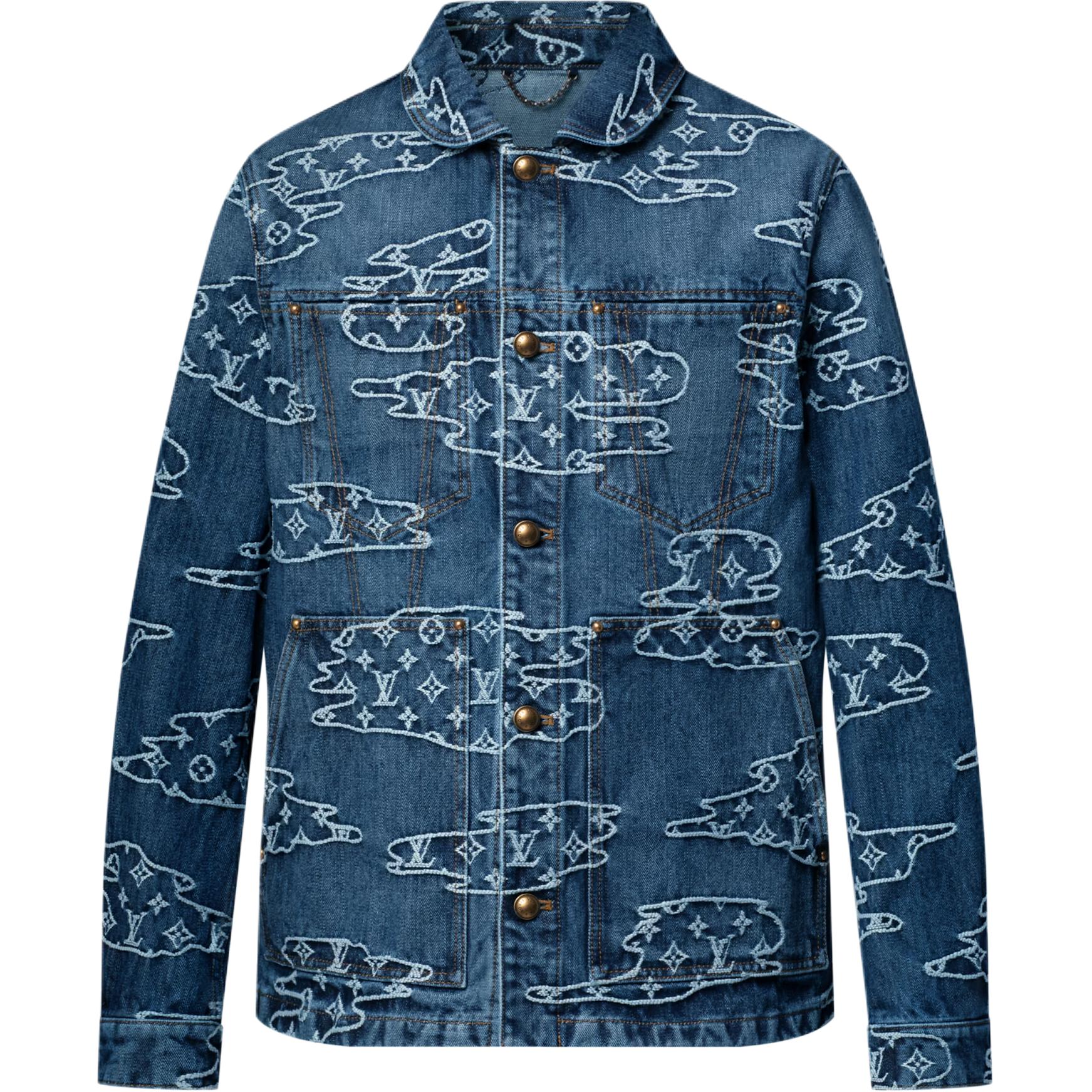 Мужская джинсовая куртка Louis Vuitton x Nigo (синяя)