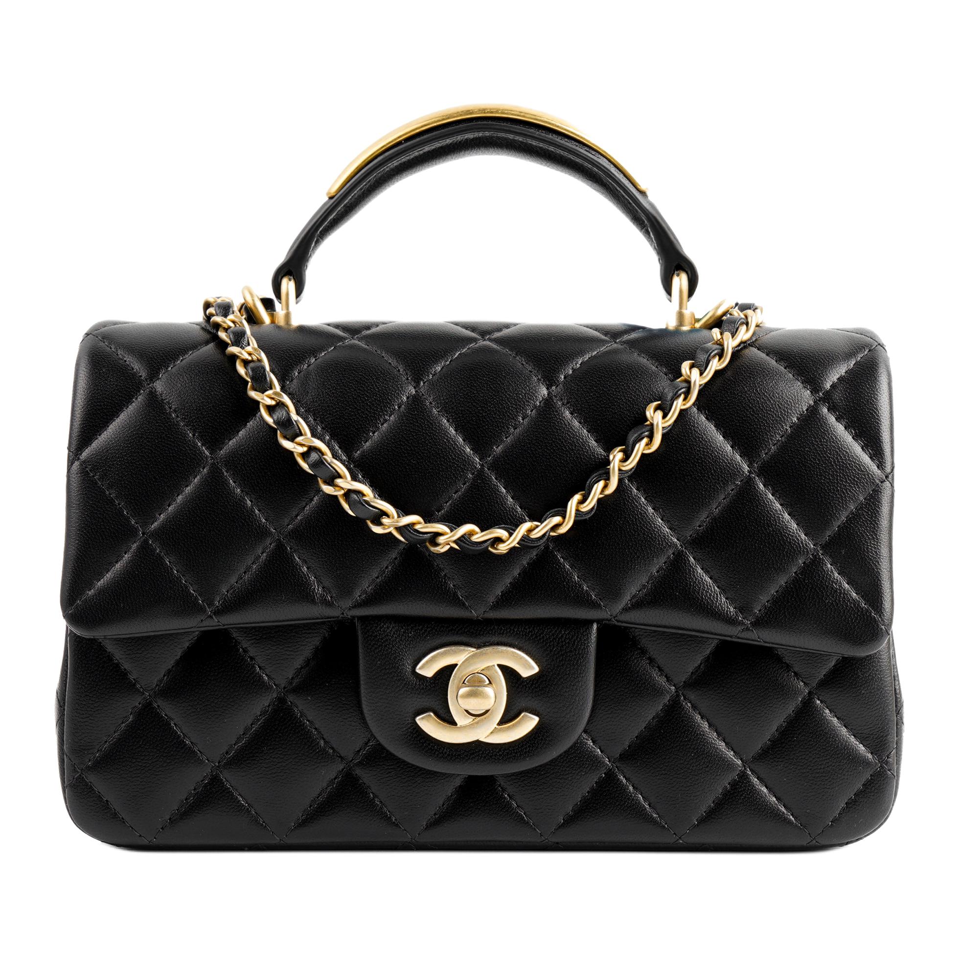 CHANEL 22B Fall Winter Classic Flap CF Sheepskin Shoulder Bag, Crossbody Bag, Handbag Women's Black