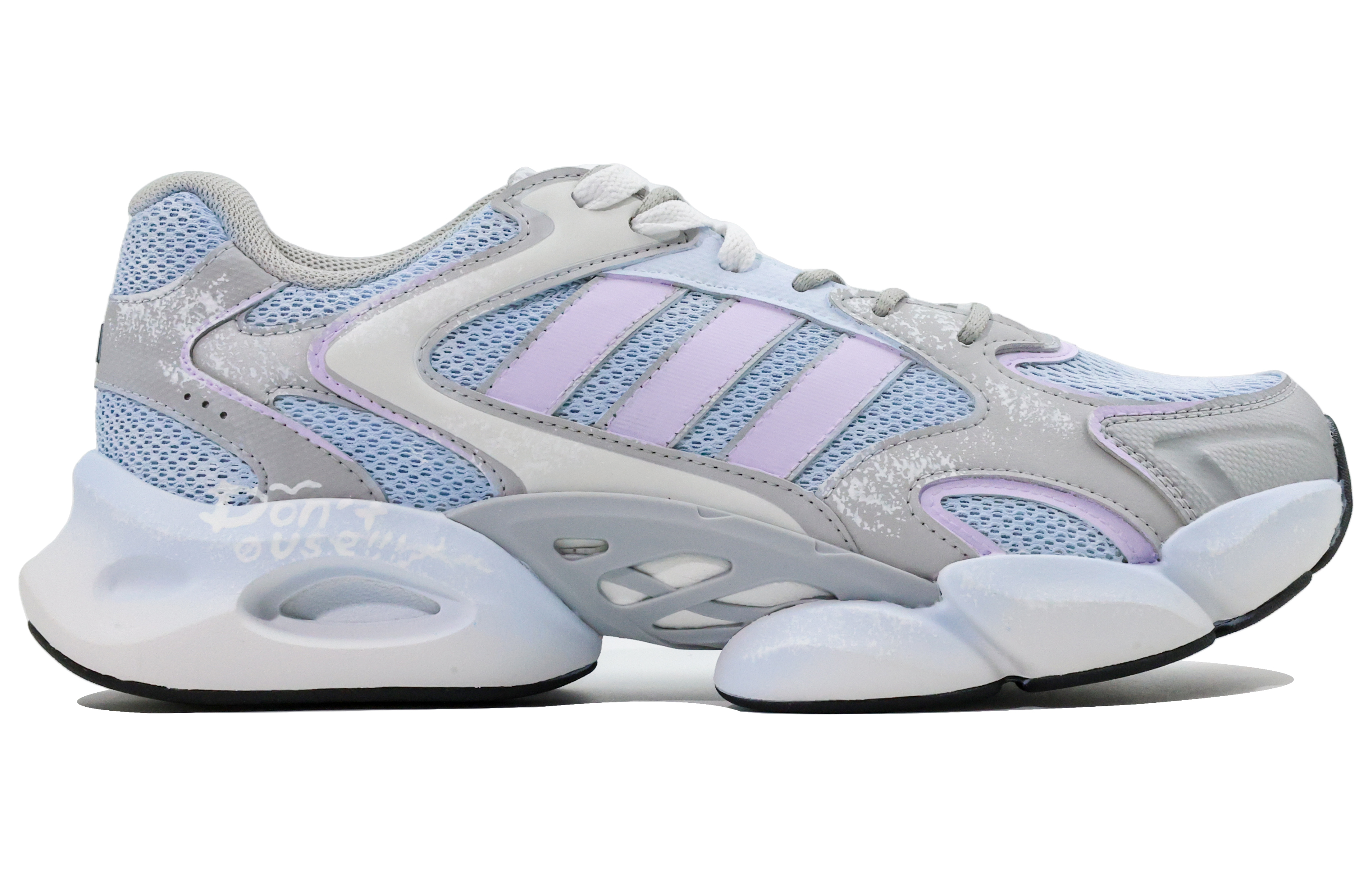 Adidas MEGASTRIDE Abrasion Resistant Low top Running Shoes Unisex Gray Blue Purple