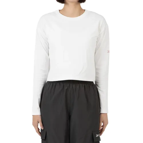 Reebok T Shirts Women's White Crew Neck Moderate