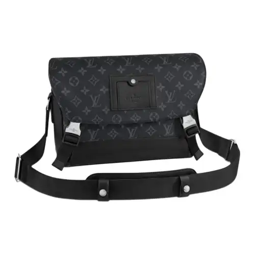 LOUIS VUITTON VOYAGER Coated Canvas Messenger Bag, Shoulder Bag, Crossbody Bag Small Men's Black