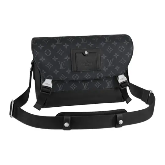 LOUIS VUITTON VOYAGER Coated Canvas Messenger Bag, Shoulder Bag, Crossbody Bag Small Men's Black