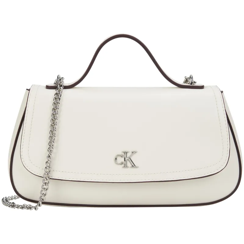 CALVIN KLEIN Blended Material Handbag Small Women's Lily White