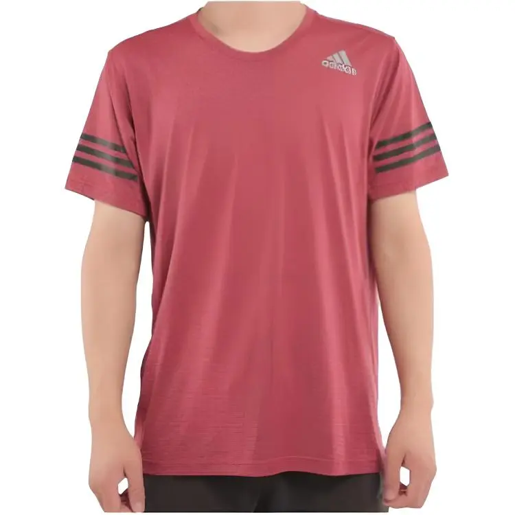Adidas T-Shirts Men's Red Crew Neck Moderate Straight Fit