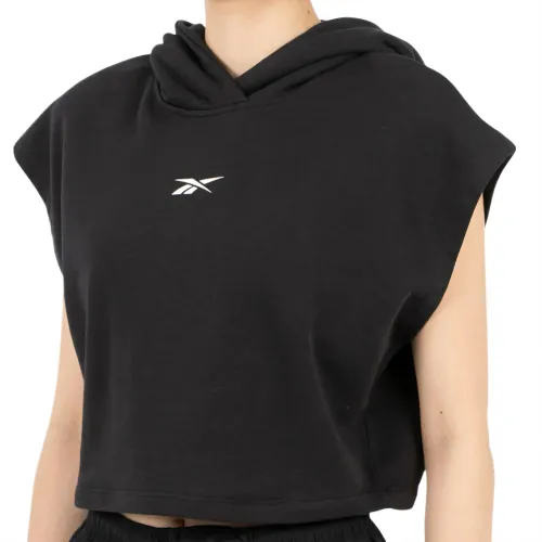 Reebok Sweatshirts Women's Black Hooded Moderate