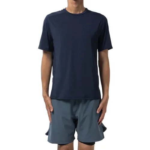 Reebok T Shirts Men's Marine Blue Crew Neck Moderate