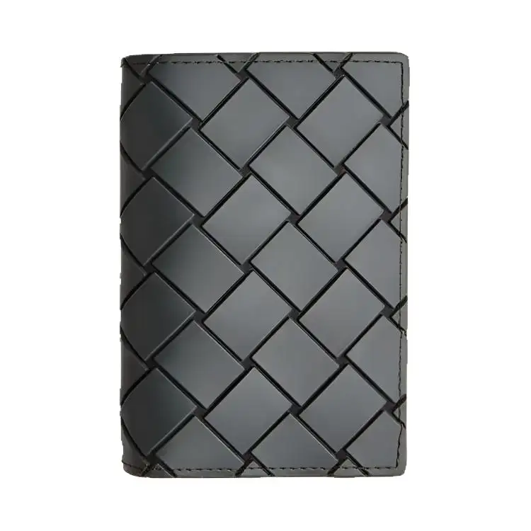 Bottega Veneta Woven Cow Leather Card Holder Men's Field Green