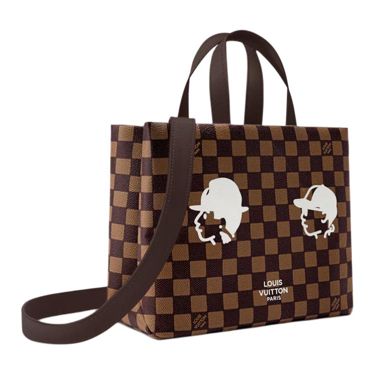 Сумка Louis Vuitton LOUIS VUITTON x Nigo SHOPPER Damier Phriendship (коричневая) — фото 2