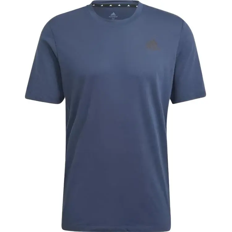 Adidas T-Shirts Men's Dark Blue Crew Neck Moderate Straight Fit