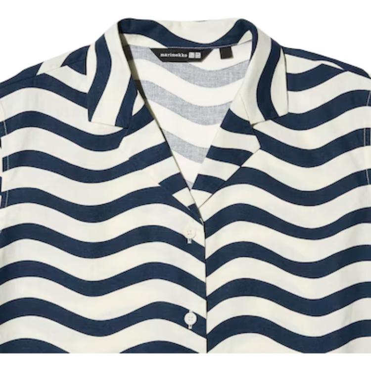 Женская рубашка UNIQLO x Marimekko SS24 (темно-синяя) — фото 3