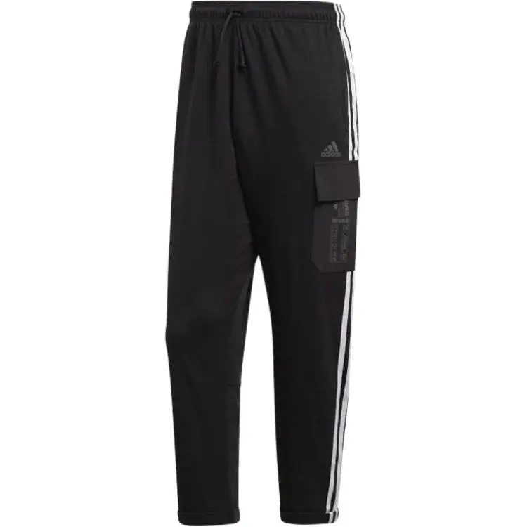 Adidas Casual Pants Men's Black Moderate Straight Fit Pants