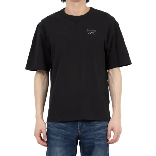 Reebok T Shirts Unisex Black Crew Neck Moderate