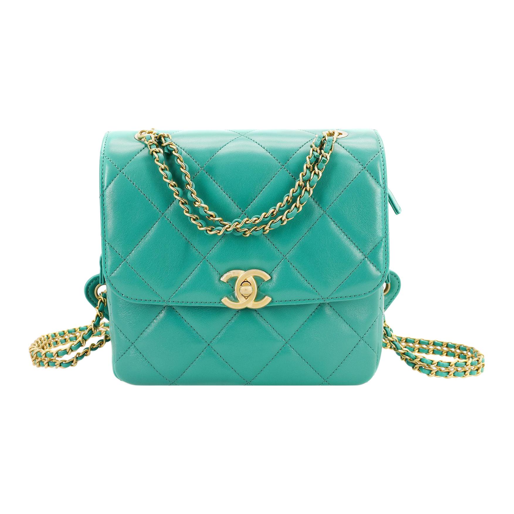 Женский рюкзак Chanel 23P (зеленый)