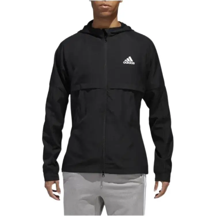 Adidas Jackets Men's Black Hooded Moderate Other