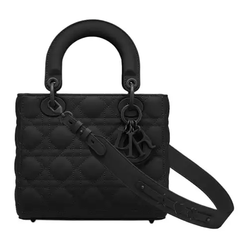 DIOR Lady Dior Fully Matte Calfskin Handbag, Crossbody Bag, Shoulder Bag, Handbag Small Women's Matte Black
