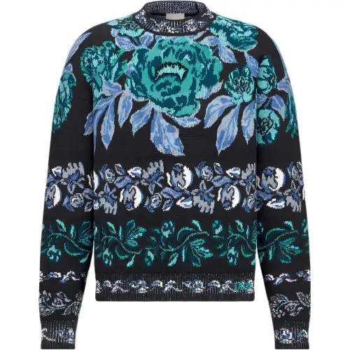 DIOR Quarterly New Products Sweaters Men's Black Crew Neck Moderate