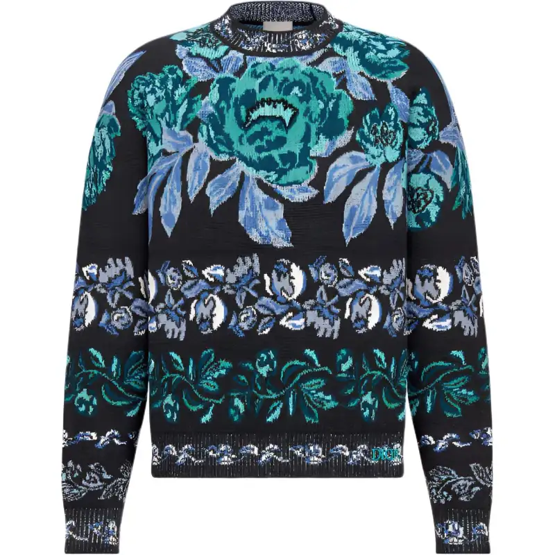 DIOR Quarterly New Products Sweaters Men's Black Crew Neck Moderate