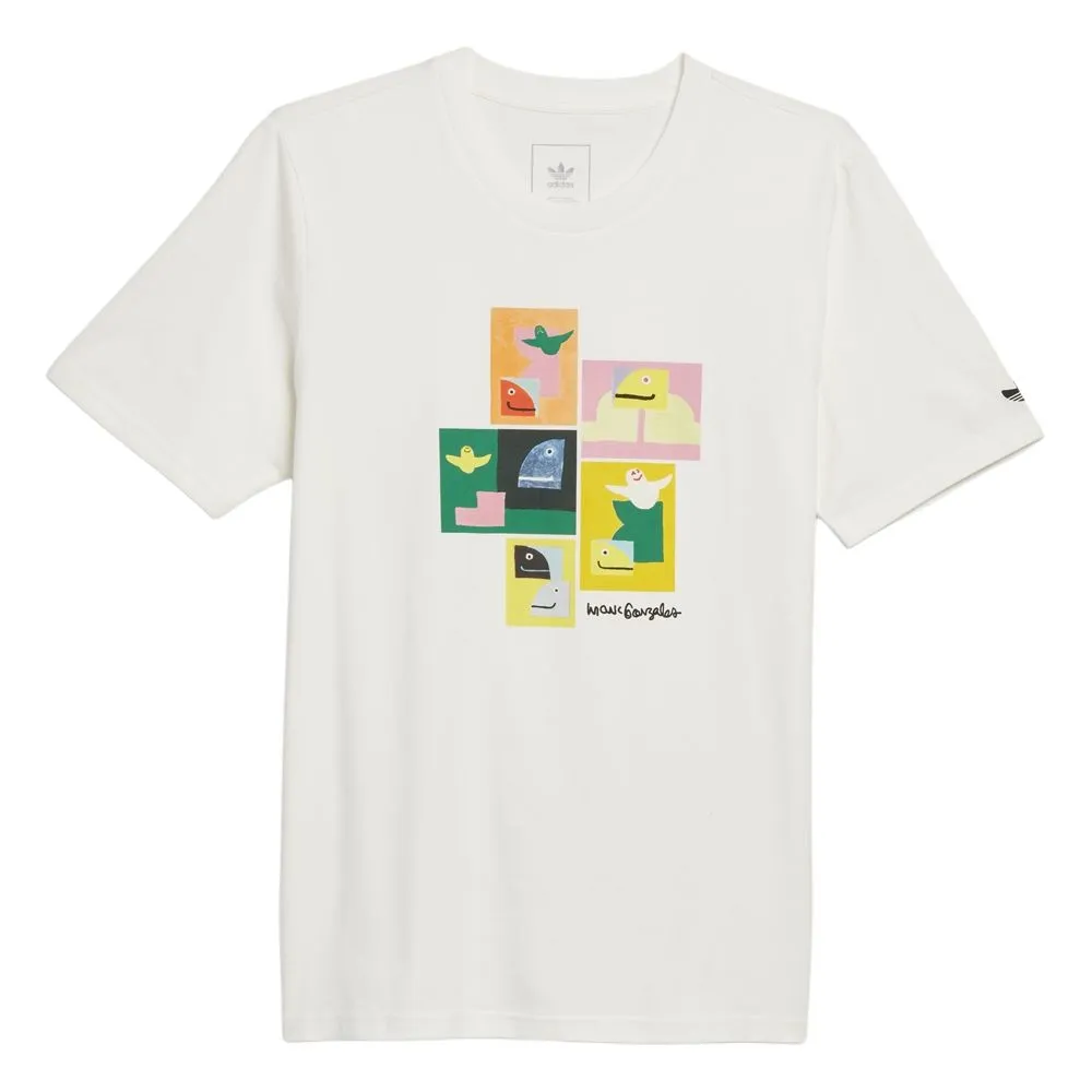 Adidas T-Shirts Men's White Crew Neck Moderate Straight Fit