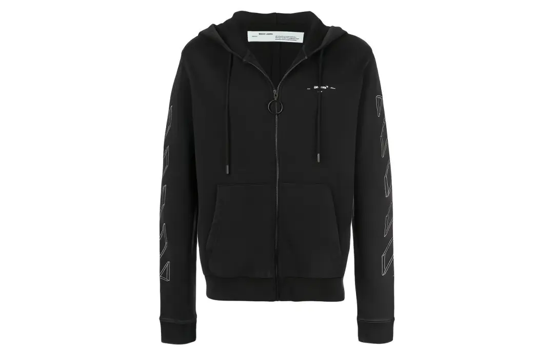 OFF WHITE 3D Marker Diag Zip Up Hoodie