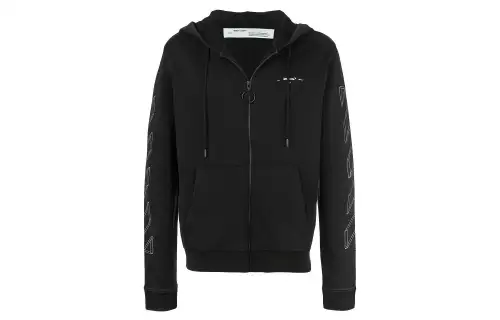 OFF WHITE 3D Marker Diag Zip Up Hoodie