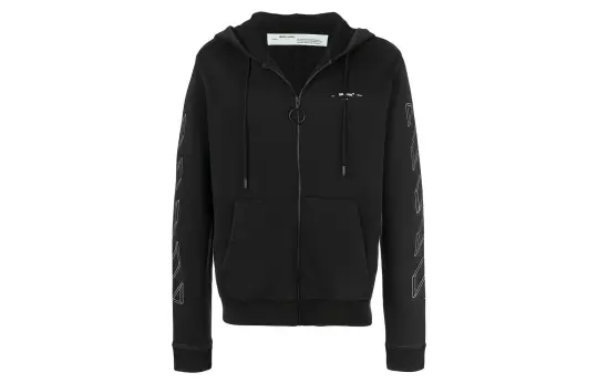 OFF WHITE 3D Marker Diag Zip Up Hoodie