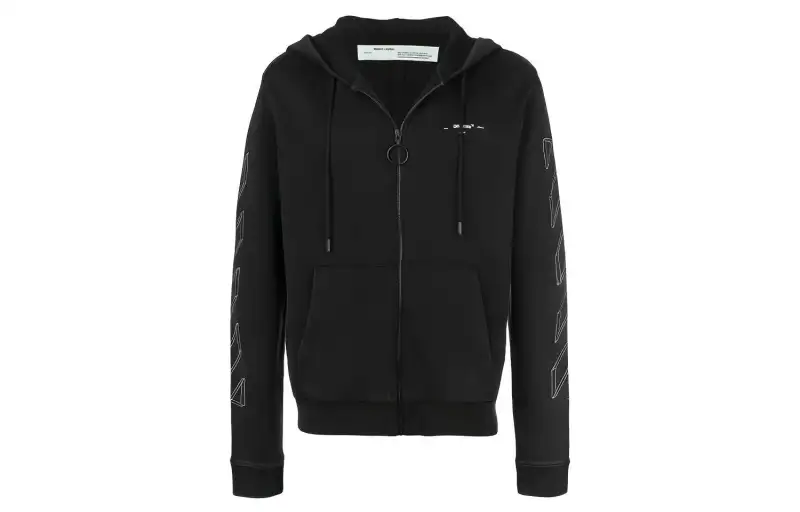 OFF WHITE 3D Marker Diag Zip Up Hoodie