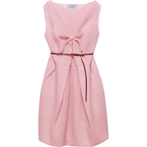 PRADA Bow detail Pleated Dress
